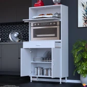 Modilayn VİO (75x163,4x32.5 cm) Çekmeceli, Kapaklı, Ekmeklikli. Mini/Midi Mikrodalga Mutfak Dolabı - 3