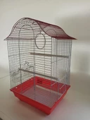 QH 1218A Kuş Kafesi  34,5x28x54,5 cm Kırmızı Kanarya Muhabbet Kuşu için - 2