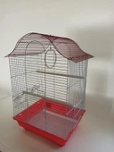 QH 1218A Kuş Kafesi  34,5x28x54,5 cm Kırmızı Kanarya Muhabbet Kuşu için - 3