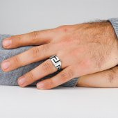 Zikzak Tasarımlı Parlak 925 Ayar Gümüş Yüzük thumbnail 2