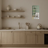 Sanatsal Çiçek Desenli Dekoratif Aynalı Tablo thumbnail 3