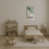 Ahşap Abstrakt Çiçek Desenli Dekoratif Duvar Aynalı Tablosu thumbnail 4