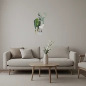 Geyik Silüeti ve Ağaç Detaylı Duvar Aynalı Tablosu thumbnail 1