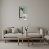 Ahşap Abstrakt Çiçek Desenli Dekoratif Duvar Aynalı Tablosu thumbnail 1