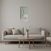 Geometrik ve Çiçek Desenli Duvar Aynalı Tabloi thumbnail 1