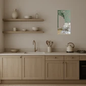 Ahşap Abstrakt Çiçek Desenli Dekoratif Duvar Aynalı Tablosu thumbnail 3