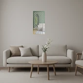 Abstrakt Çiçek Desenli Dekoratif Aynalı Tablo thumbnail 1