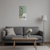 Abstrakt ve Çiçek Desenli Dekoratif Aynalı Tablo thumbnail 4