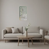 Şık Çiçek Desenli Dekoratif Aynalı Tablo thumbnail 1