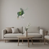 Geyik ve Ağaç Siluetli Dekoratif Aynalı Tablo thumbnail 1