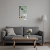 Ahşap Abstrakt Çiçek Desenli Dekoratif Duvar Aynalı Tablosu thumbnail 5