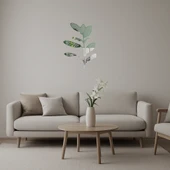 Soyut Yaprak Desenli  Dekoratif Aynalı Tablo thumbnail 1