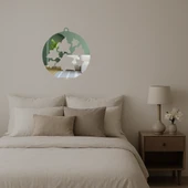 Daire Yaprak Desenli Dekoratif Aynalı Tablo thumbnail 2