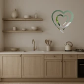 Romantik Çift Kalp Dekoratif Aynalı Tablo thumbnail 3