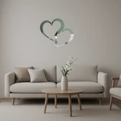 Kalp Motifli Dekoratif İç Mekan Aynalı Tablo thumbnail 1