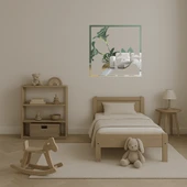 Zarif Çiçek Motifli Dekoratif Aynalı Tablo thumbnail 4