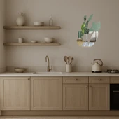 Minimalist Kaktüs Desenli  Aynalı Tablo thumbnail 3