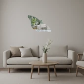 Zarif Kelebek Desenli Dekoratif Duvar Aynalı Tablosu thumbnail 1