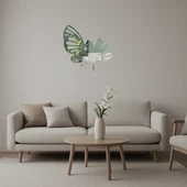 Geometrik Çiçek Desenli Dekoratif Aynalı Tablo thumbnail 1