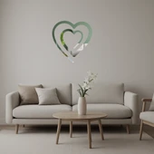 Romantik Çift Kalp Dekoratif Aynalı Tablo thumbnail 1