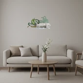 Tropikal Yaprak Desenli Dekoratif Aynalı Tablo thumbnail 1