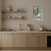 Kaktüs Bitkisi Tasarımlı  Dekoratif Aynalı Tablo thumbnail 4