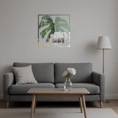 Monstera Bitki Desenli Dekoratif Aynalı Tablolar thumbnail 5