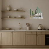 Trendy Kaktüs Desenli  Dekoratif Aynalı Tablo thumbnail 3