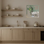 Monstera Desenli Dekoratif İç Mekan Aynalı Tablosu thumbnail 3