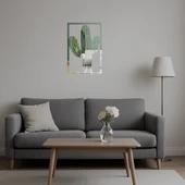 Kaktüs Bitkisi Tasarımlı  Dekoratif Aynalı Tablo thumbnail 5