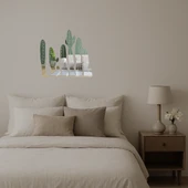 Trendy Kaktüs Desenli  Dekoratif Aynalı Tablo thumbnail 2