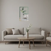 Minimalist Yaprak Desenli Dekoratif Aynalı Tablo thumbnail 1