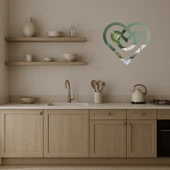 Geometrik Kalpler  Dekoratif Aynalı Tablo thumbnail 3