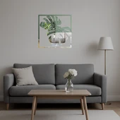 Monstera Desenli Dekoratif İç Mekan Aynalı Tablosu thumbnail 5