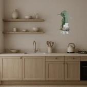 Çiçek Tutan Köpek Dekoratif Aynalı Tablo thumbnail 3