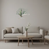 Zarif  Ağaç Desenli Dekoratif Duvar Aynalı Tablosu thumbnail 1