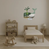 Balina Figürlü Deniz Yaşamı Dekoratif Aynalı Tablo thumbnail 4