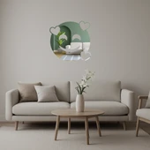 Kalp Gözlü Gülen Yüz Emoji Dekoratif Aynalı Tablo thumbnail 1