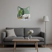 İç Mekan Dekoratif Kedi Yüzü Aynalı Tablosu thumbnail 4