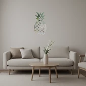 Tropikal  Ananas Desenli Dekoratif Duvar Aynalı Tablosu thumbnail 1