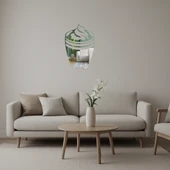 Kahve ve Krema Tasarımlı Dekoratif Aynalı Tablo thumbnail 1