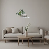 Mantarlı Domatesli Zeytinli Pizza Dilimi Dekoratif  Aynalı Tablo thumbnail 1