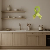 Kanser Farkındalık Kurdele Dekoratif Altın Aynalı Tablo thumbnail 3