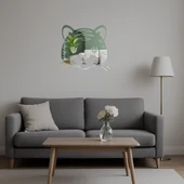 Kaplan Yüzü Detaylı Vahşi Doğa Temalı Duvar Aynalı Tablosu thumbnail 5