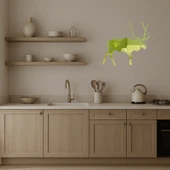 Geyik ve Dağ Manzaralı Dekoratif Altın Aynalı Tablo thumbnail 3