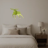 Sanatsal Geyik Figürlü Dekoratif Altın Aynalı Tablo thumbnail 2