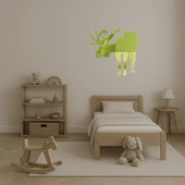 Geyik ve Geyik Dekoratif Altın Aynalı Tablo - Doğal Zarafet thumbnail 3