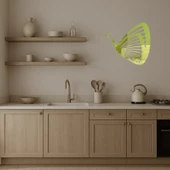 Renkli Kelebek  Dekoratif Altın Aynalı Tablo thumbnail 3