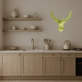 Modern Ahşap Geyik Çiftleri Dekoratif Duvar Altın Aynalı Tablosu thumbnail 2