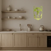 Japon Akita Köpeği Baş Dekoratif Altın Aynalı Tablo thumbnail 3